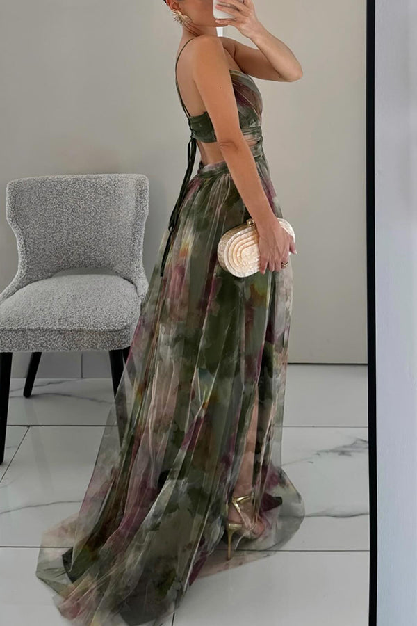 Vestido largo floral con caída fluida y estilo romántico – VIOLETTE BLOOM