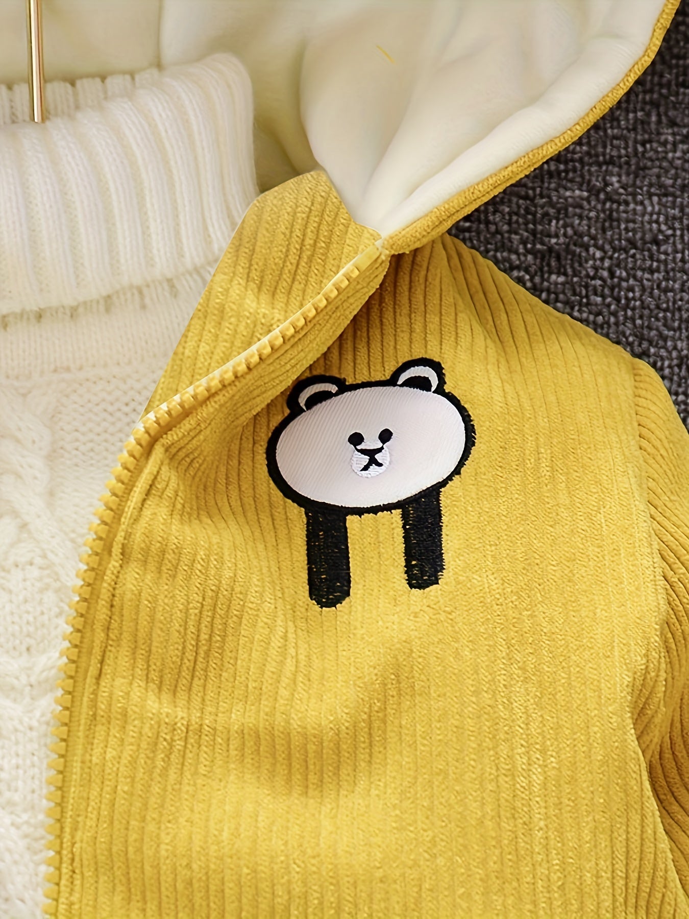 ETHAN - Chaqueta infantil de pana con capucha para invierno