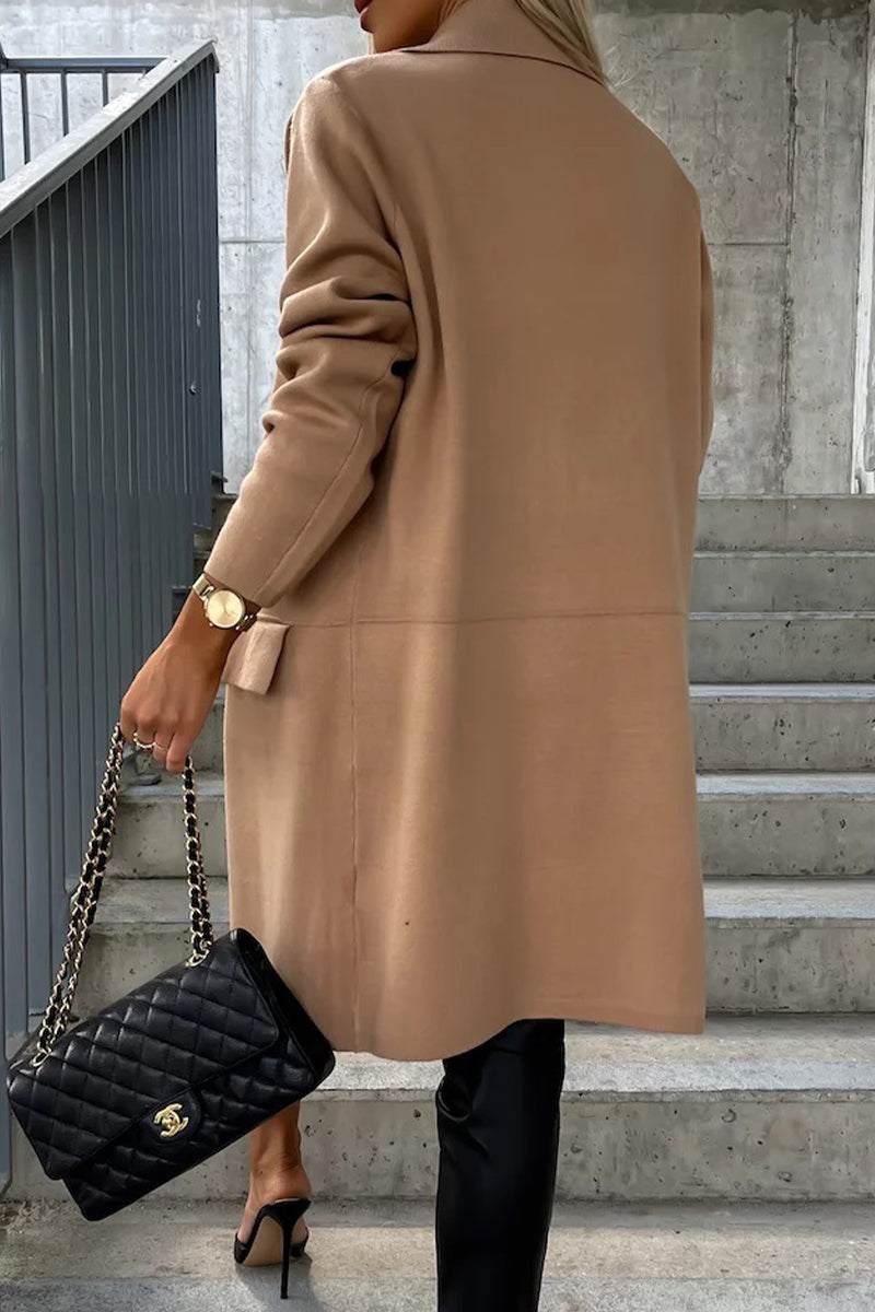 VALENTINA - Abrigo elegante con bolsillos y cuello vuelto para mujer