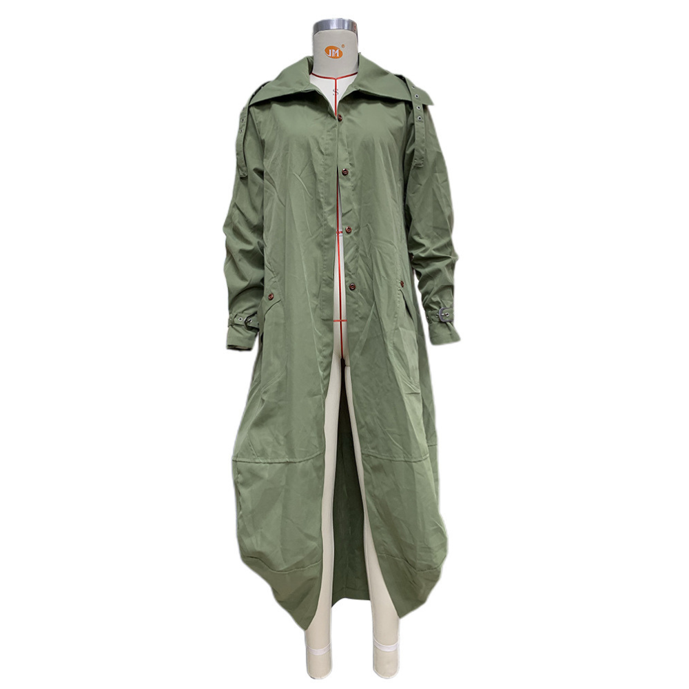 EVASIEL - Abrigo largo oversize con capucha para mujer