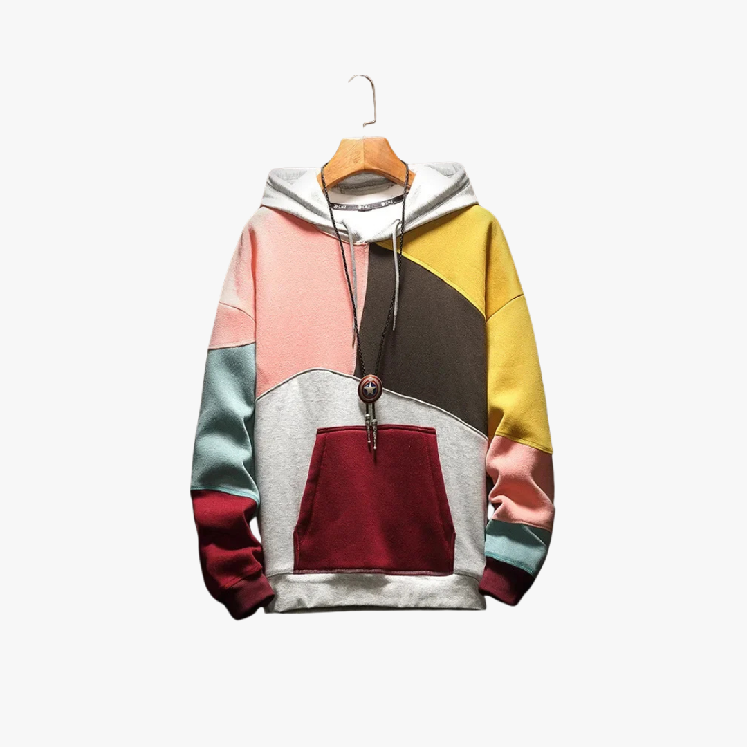 Sudadera patchwork para hombre de estilo urbano – AZIEL