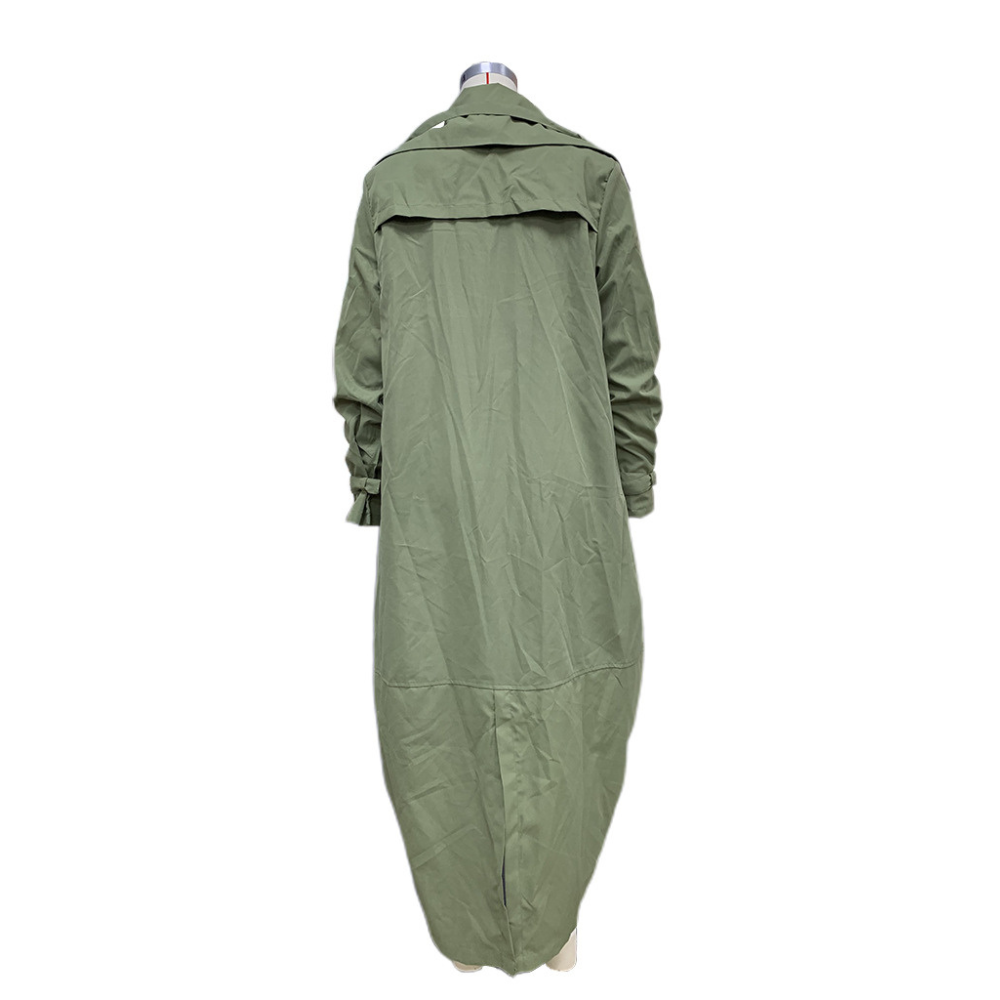 EVASIEL - Abrigo largo oversize con capucha para mujer