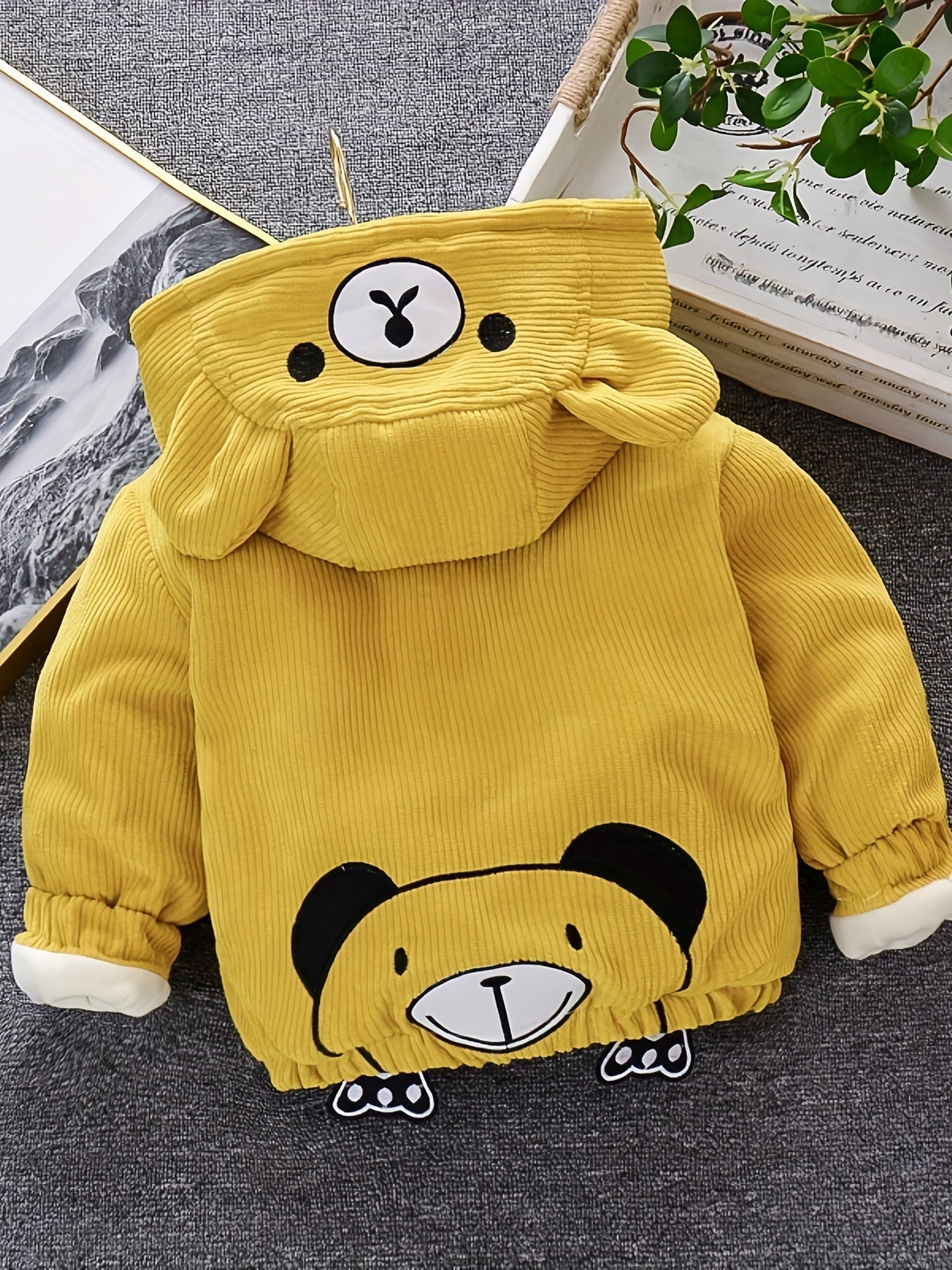 ETHAN - Chaqueta infantil de pana con capucha para invierno