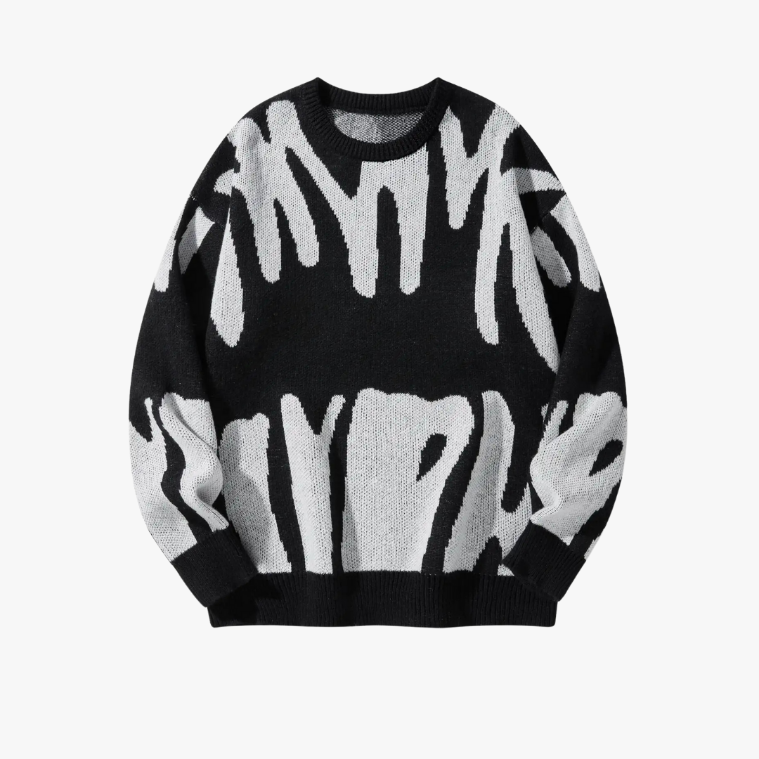 Suéter oversize con patrón gráfico para hombre – ISIDORE