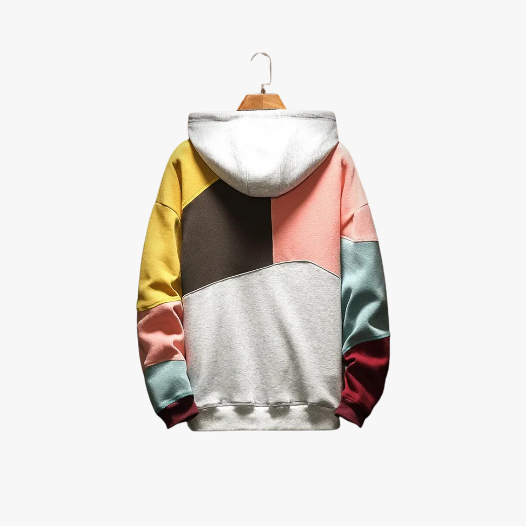 Sudadera patchwork para hombre de estilo urbano – AZIEL