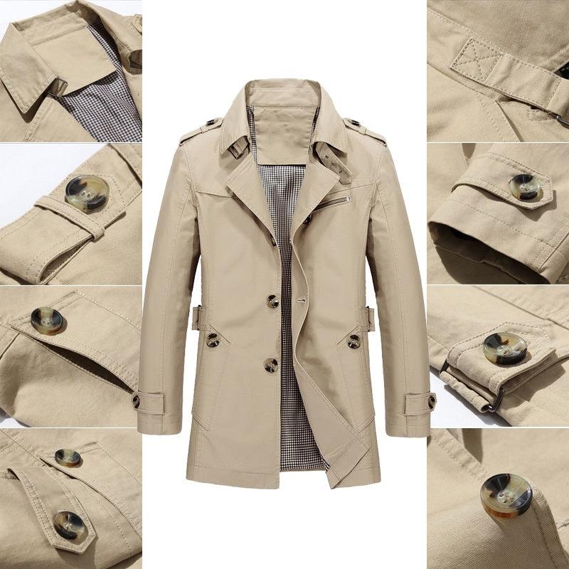MARIE - Trench coat clásico con doble fila de botones para mujer
