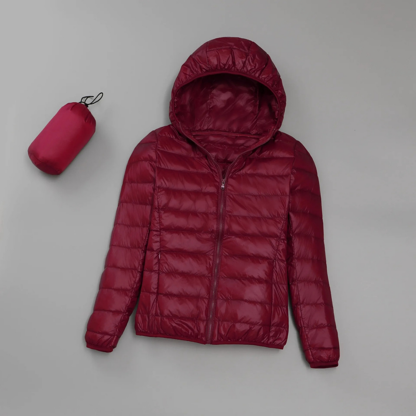 LIV - Abrigo de invierno acolchado y acogedor con capucha para mujer