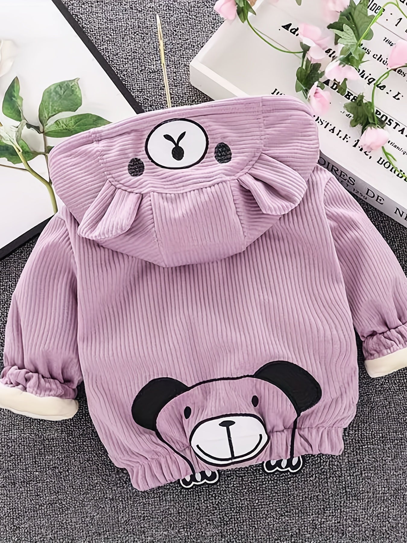 ETHAN - Chaqueta infantil de pana con capucha para invierno