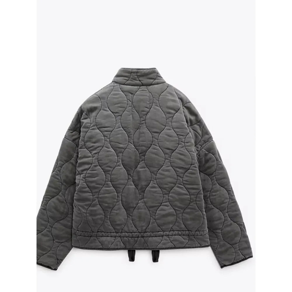 MIREILLE - Elegante abrigo de invierno acolchado con diseño de diamante para mujeres