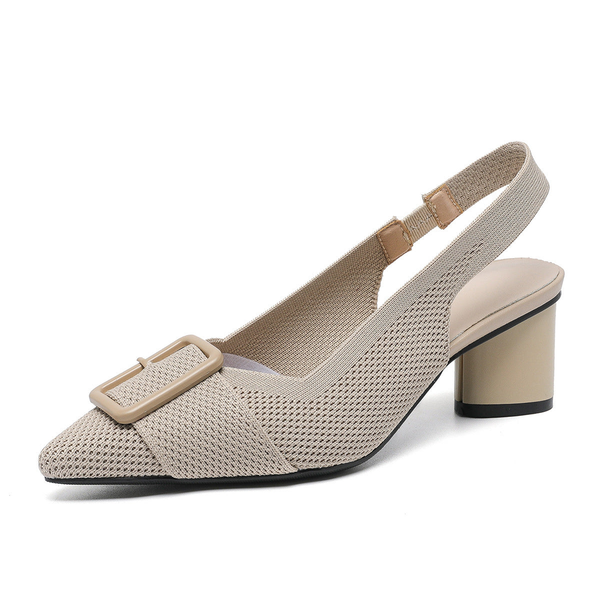 Clara - Sandalias de Tacón Alto con Punta Cerrada Fina | Hebilla y Tacón Grueso para Mujer