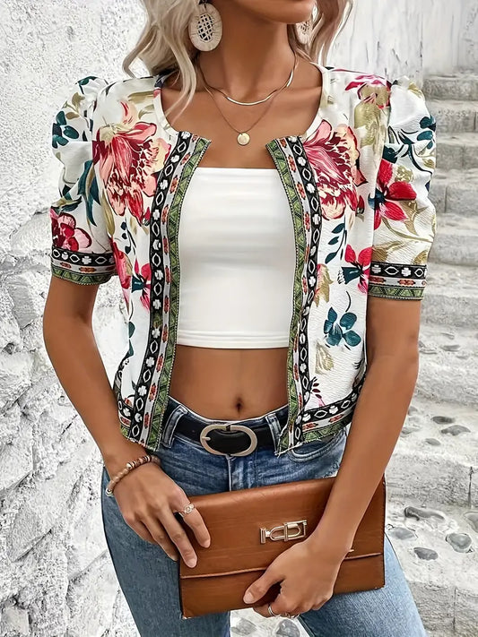 Chaqueta ligera con estampado floral y estilo veraniego – LISARA