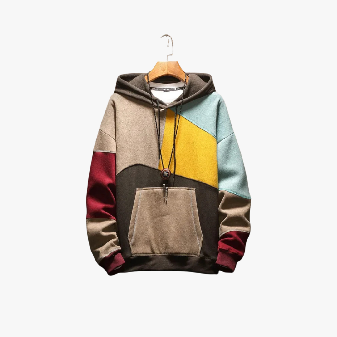 Sudadera patchwork para hombre de estilo urbano – AZIEL