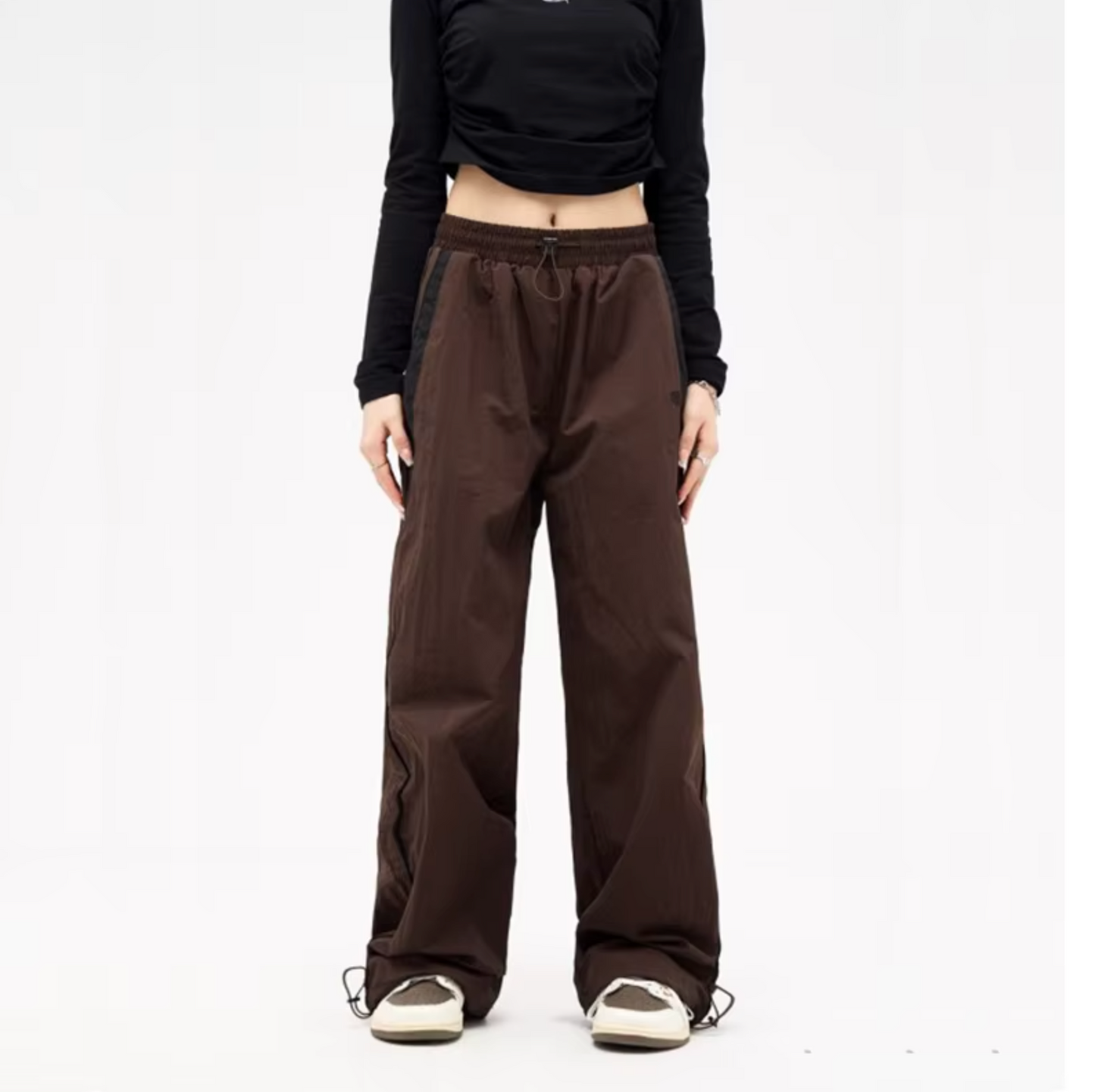 MAYA - Pantalón jogging de algodón con pierna ancha para mujer