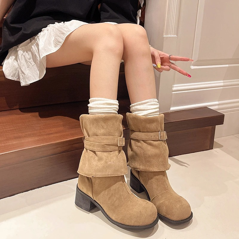 NADIA - Botas altas ligeras con tacón grueso para mujer
