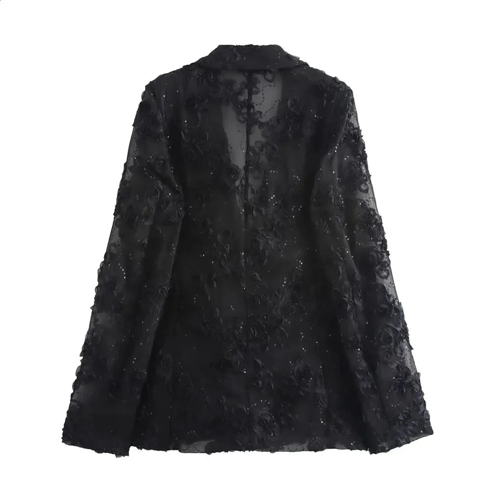 VICTORIA - Conjunto elegante de blazer y pantalón con lentejuelas para mujer