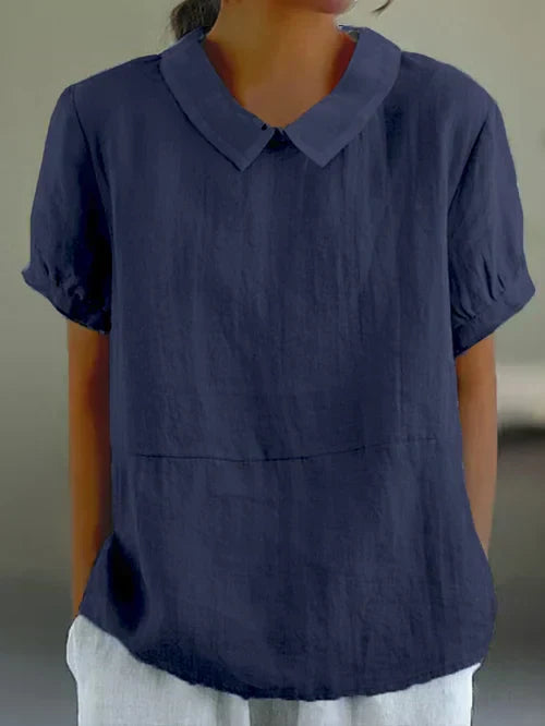 Blusa tipo camisa de corte relajado con cuello clásico – AMELYN