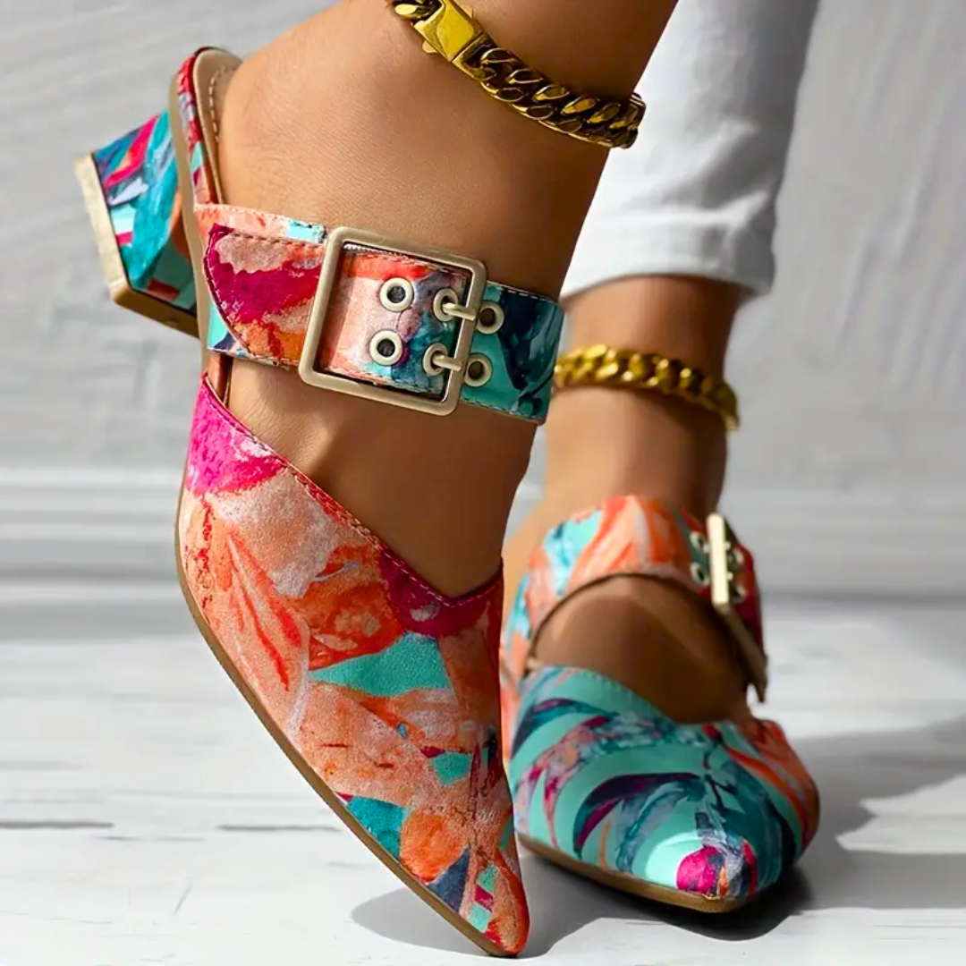 Sandalias de tacón con diseño colorido para mujer – VELIA VIBRA