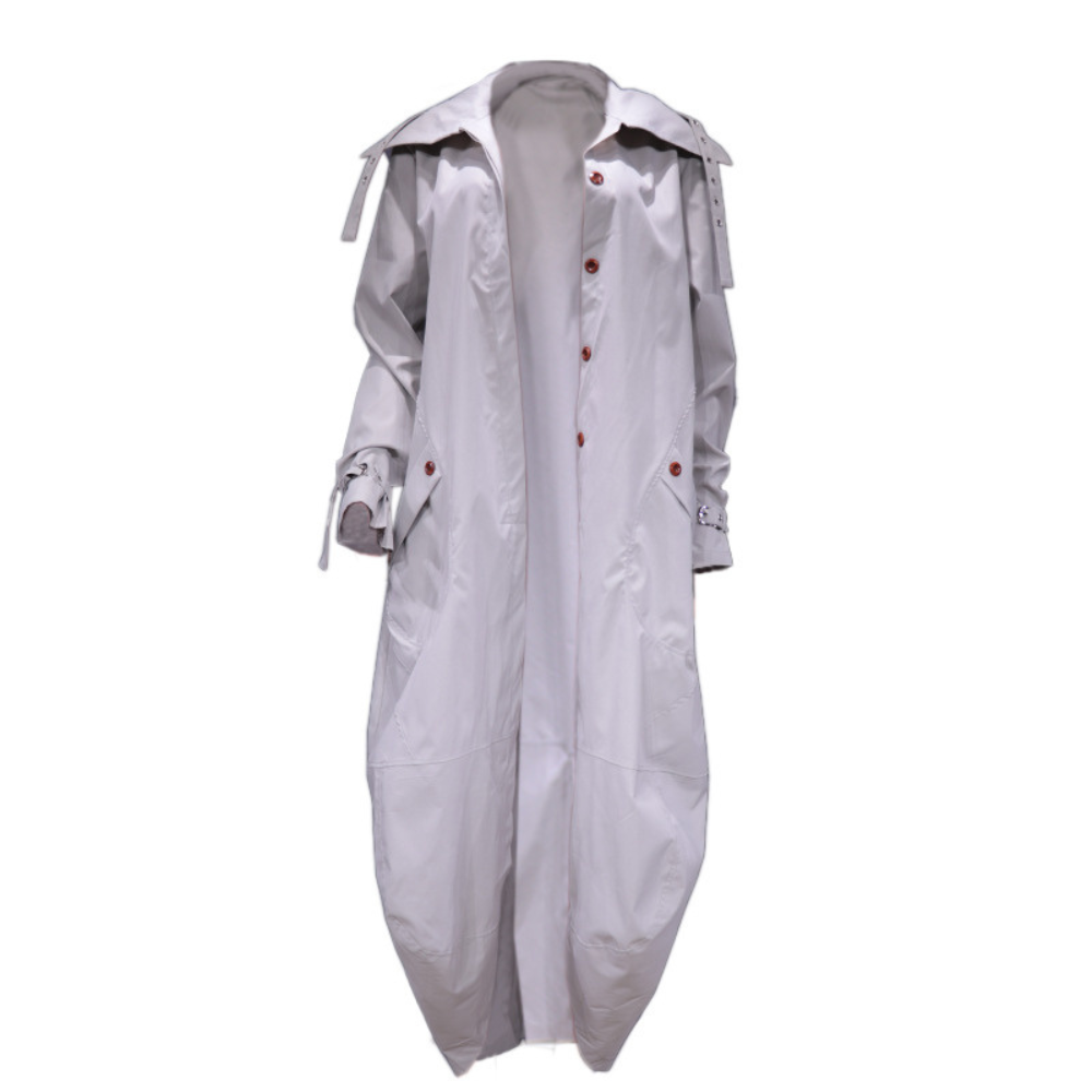 EVASIEL - Abrigo largo oversize con capucha para mujer