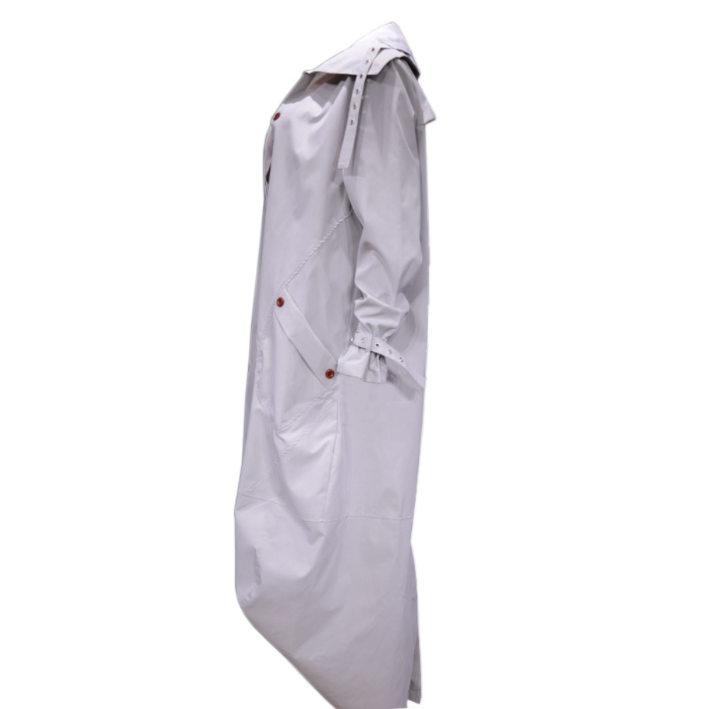 EVASIEL - Abrigo largo oversize con capucha para mujer