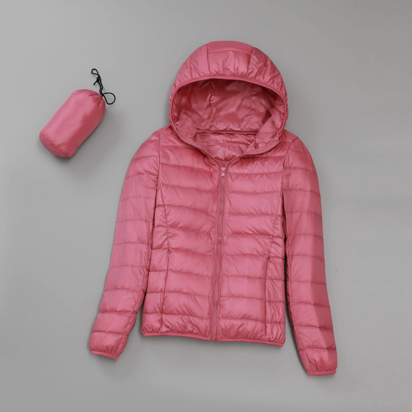LIV - Abrigo de invierno acolchado y acogedor con capucha para mujer