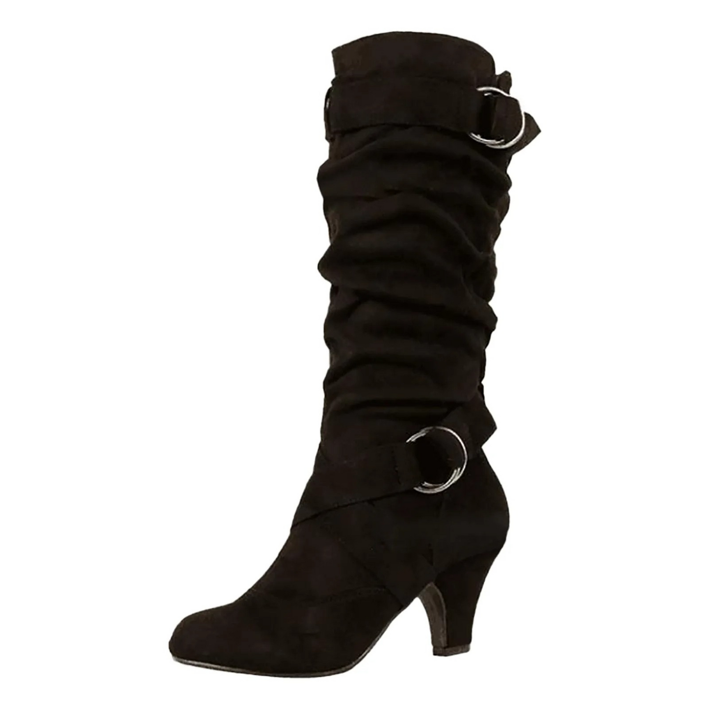 MIREILLE - Botas altas suaves con hebilla metálica para mujer