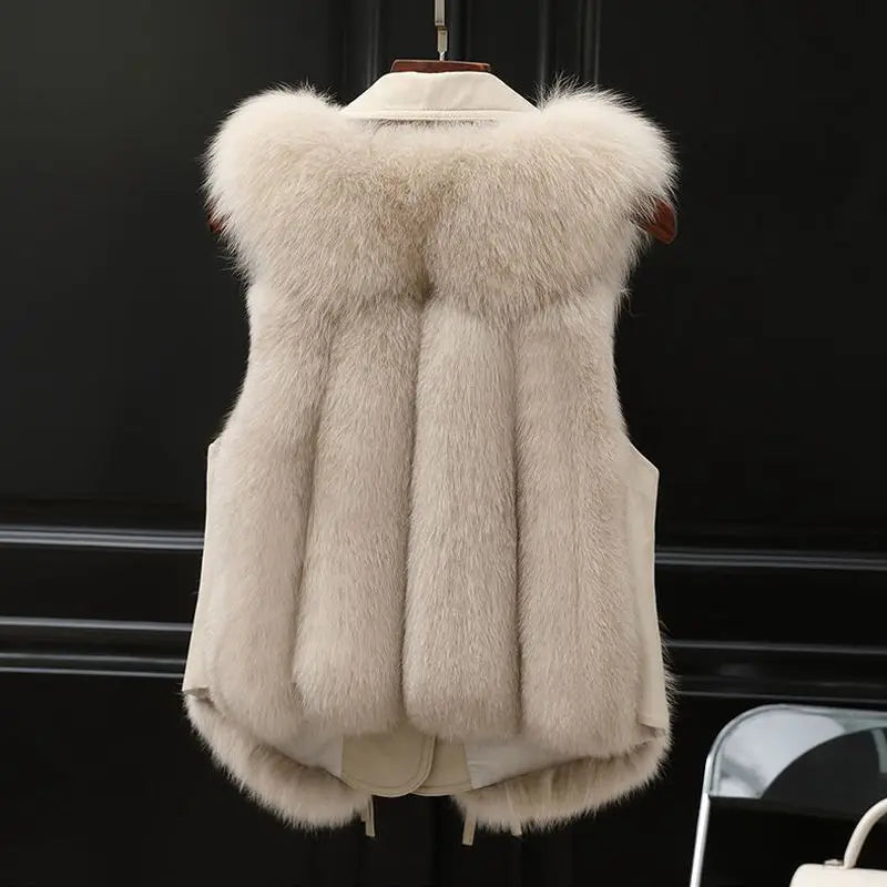 Chaleco acolchado de mujer con cuello de pelo sintético – EMPREYA