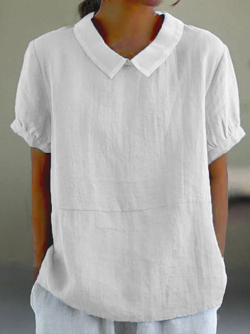 Blusa tipo camisa de corte relajado con cuello clásico – AMELYN