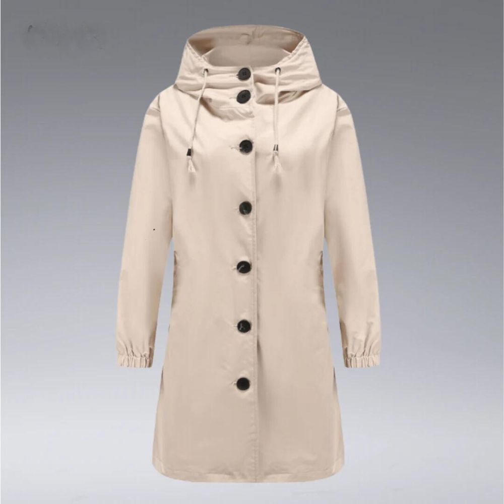 LINNEA - Impermeable con capucha y bolsillos laterales para mujer