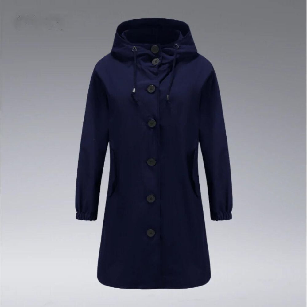 LINNEA - Impermeable con capucha y bolsillos laterales para mujer
