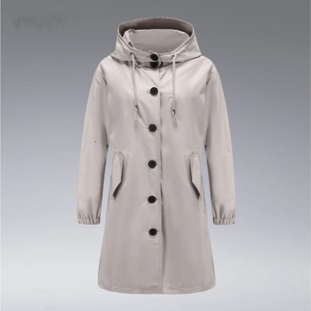 LINNEA - Impermeable con capucha y bolsillos laterales para mujer