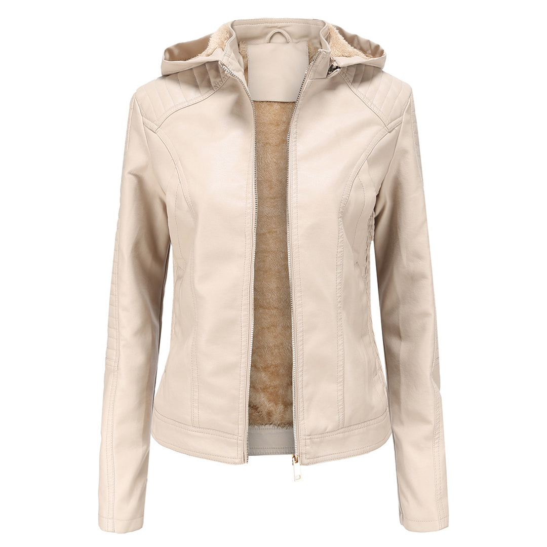 MAJA - Chaqueta de cuero con opciones ajustables para mujer