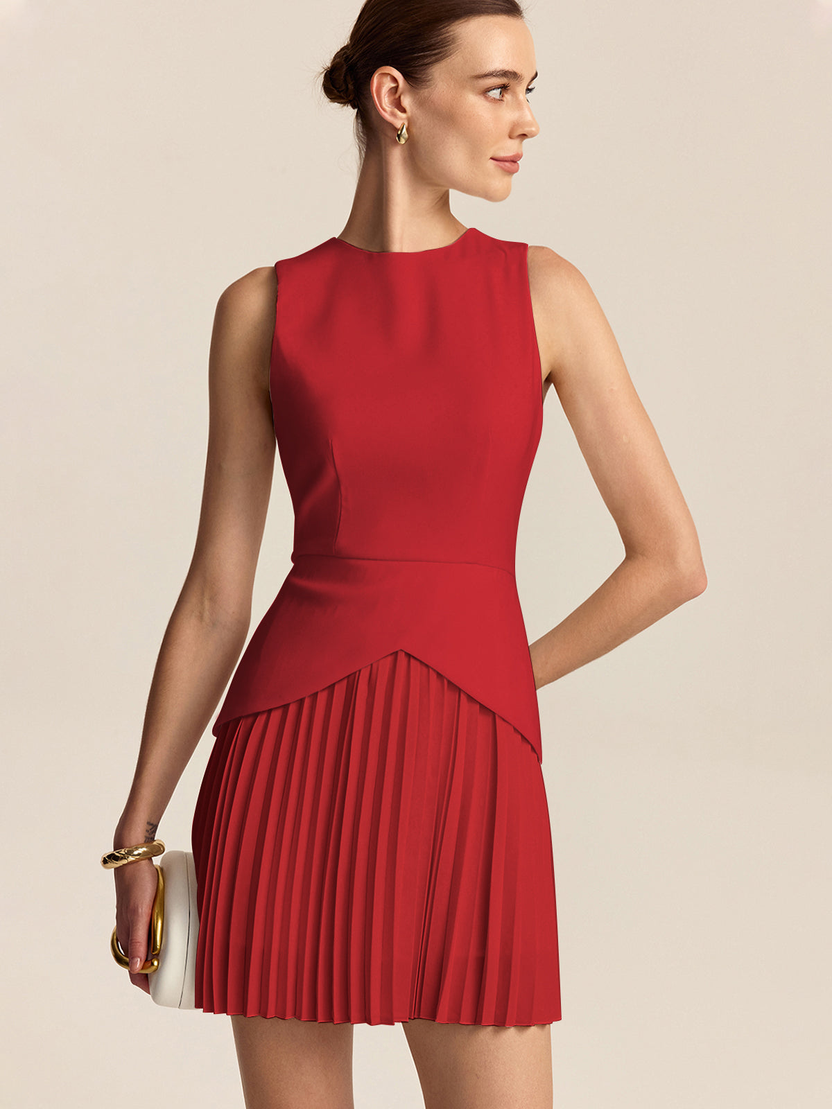 Vestido mini con dobladillo plisado – ARIA