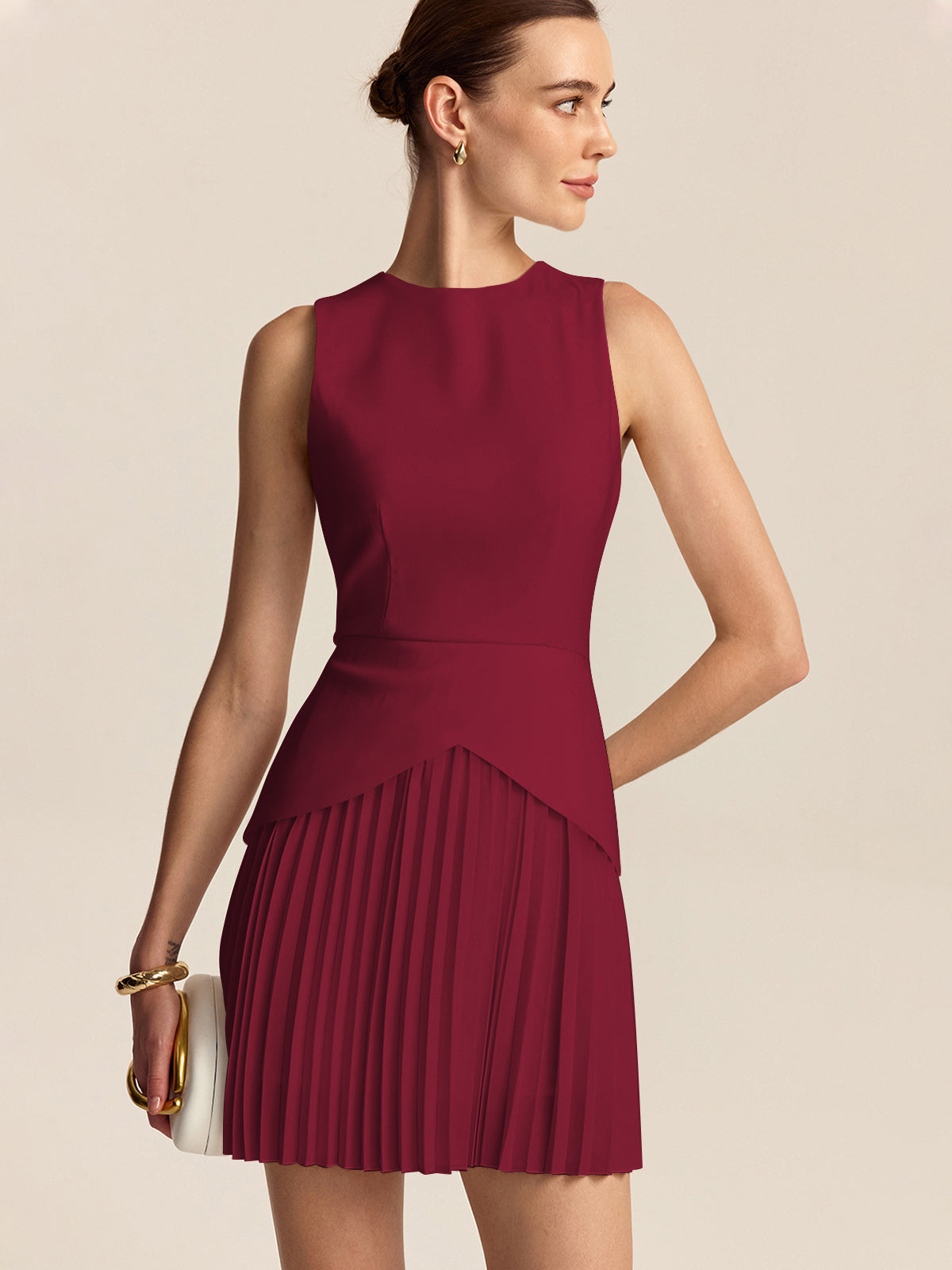 Vestido mini con dobladillo plisado – ARIA