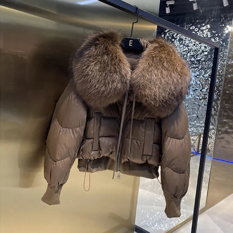 CALLIOPE - Abrigo acolchado de invierno con cuello de piel sintética para mujeres