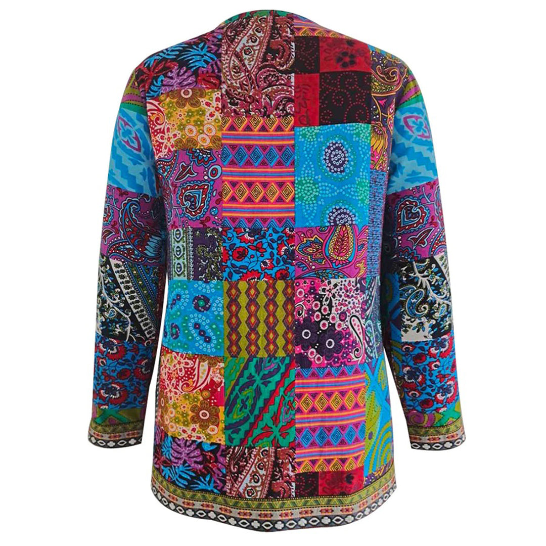 Blazer entallada con estampado artístico y acabado premium – AURELIA