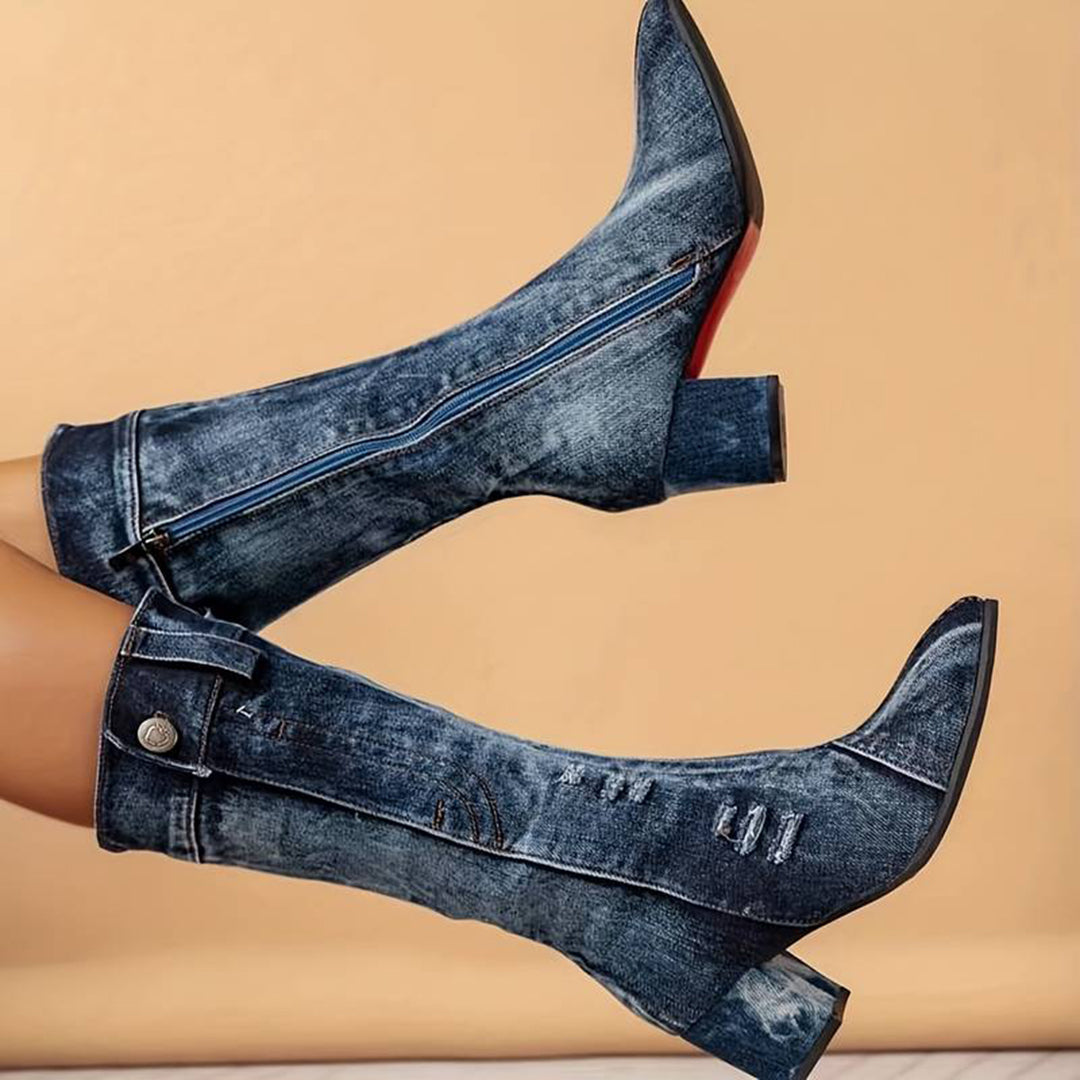 BRIELLE – Botas de caña media para mujer con ajuste cómodo