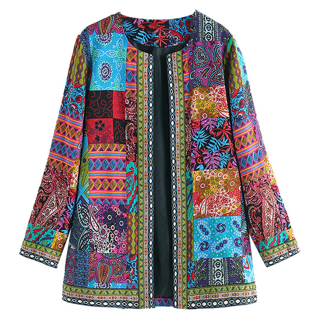 Blazer entallada con estampado artístico y acabado premium – AURELIA