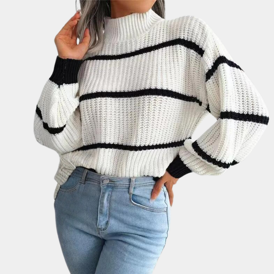 ADELINA – Suéter suave de cuello alto para mujer