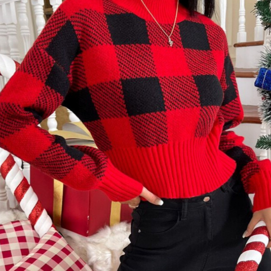 ALLEGRA - Jersey de mujer con estilo y diseño de cuadros
