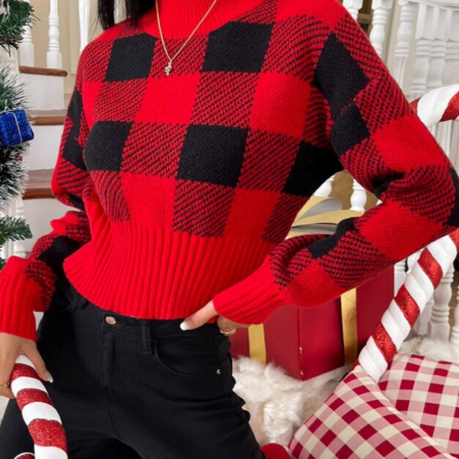 ALLEGRA - Jersey de mujer con estilo y diseño de cuadros