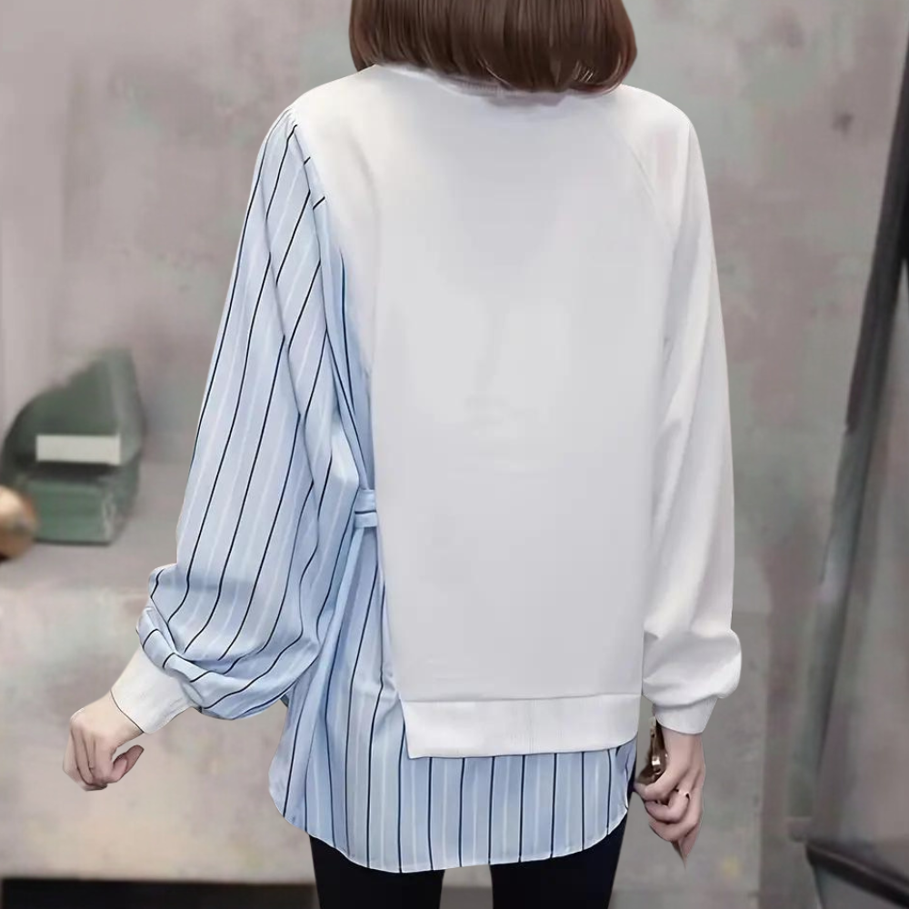 MARTA - Suéter de combinación elegante de rayas para mujer