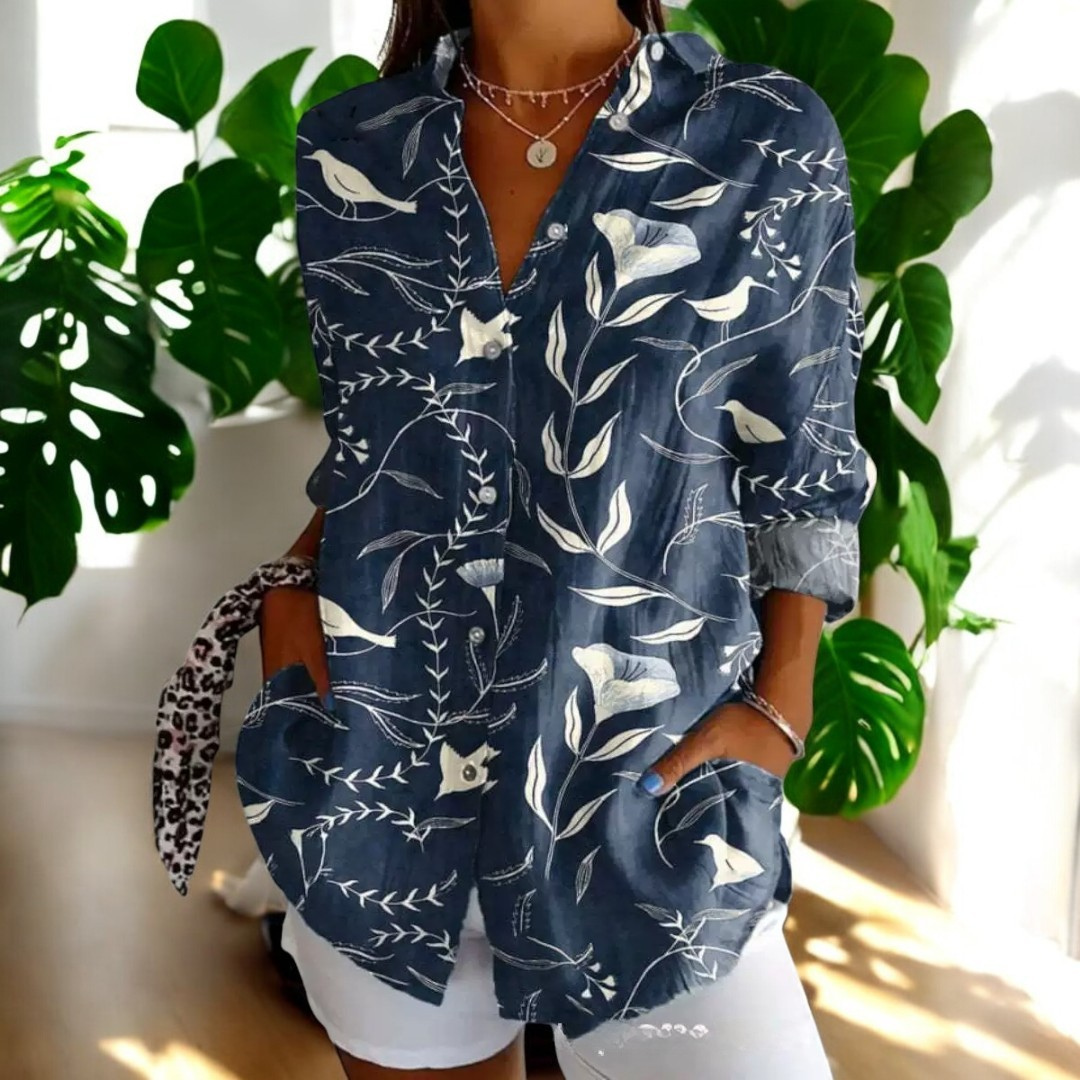 Blusa fluida con botones y estilo relajado para mujer – ELARA BUTTON