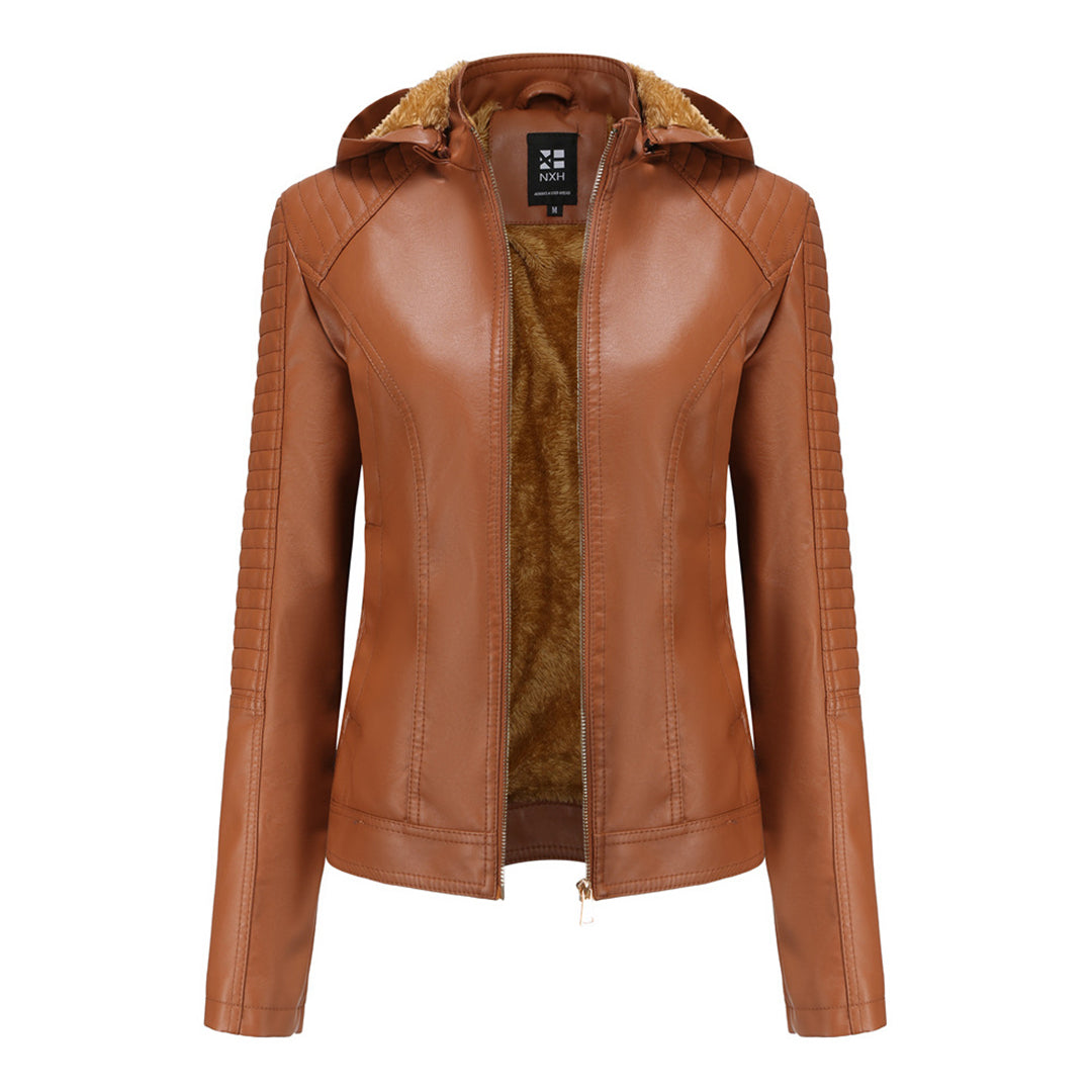 MAJA - Chaqueta de cuero con opciones ajustables para mujer