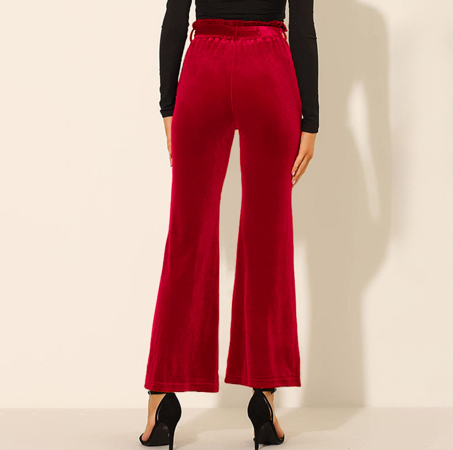 Eliana - Pantalón Elegante Unicolor de Cintura Alta con Resorte y Bolsillos Cómodos Primavera Verano para mujer