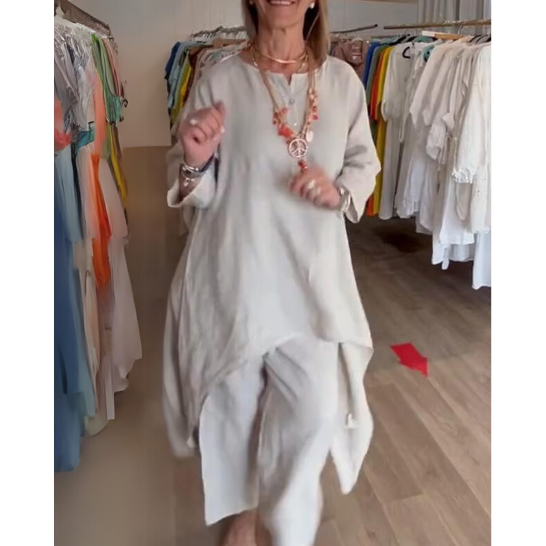 Conjunto loungewear de mujer con túnica oversize y pantalón cómodo – AMELIE