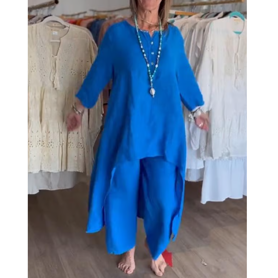 Conjunto loungewear de mujer con túnica oversize y pantalón cómodo – AMELIE