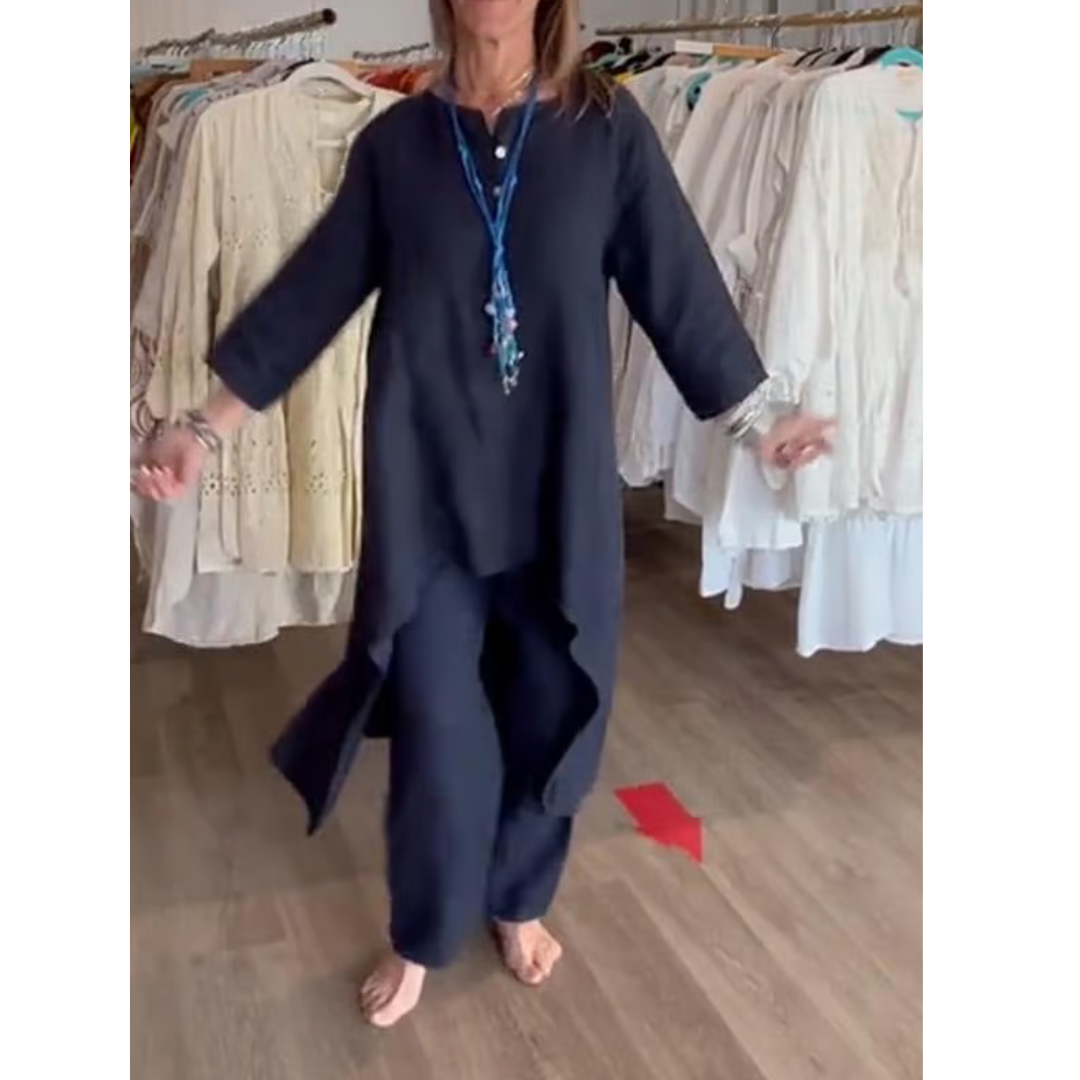 Conjunto loungewear de mujer con túnica oversize y pantalón cómodo – AMELIE