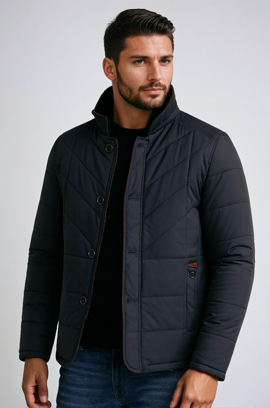 Chaqueta de invierno para hombre con cuello alto y cremallera – MACKSTON