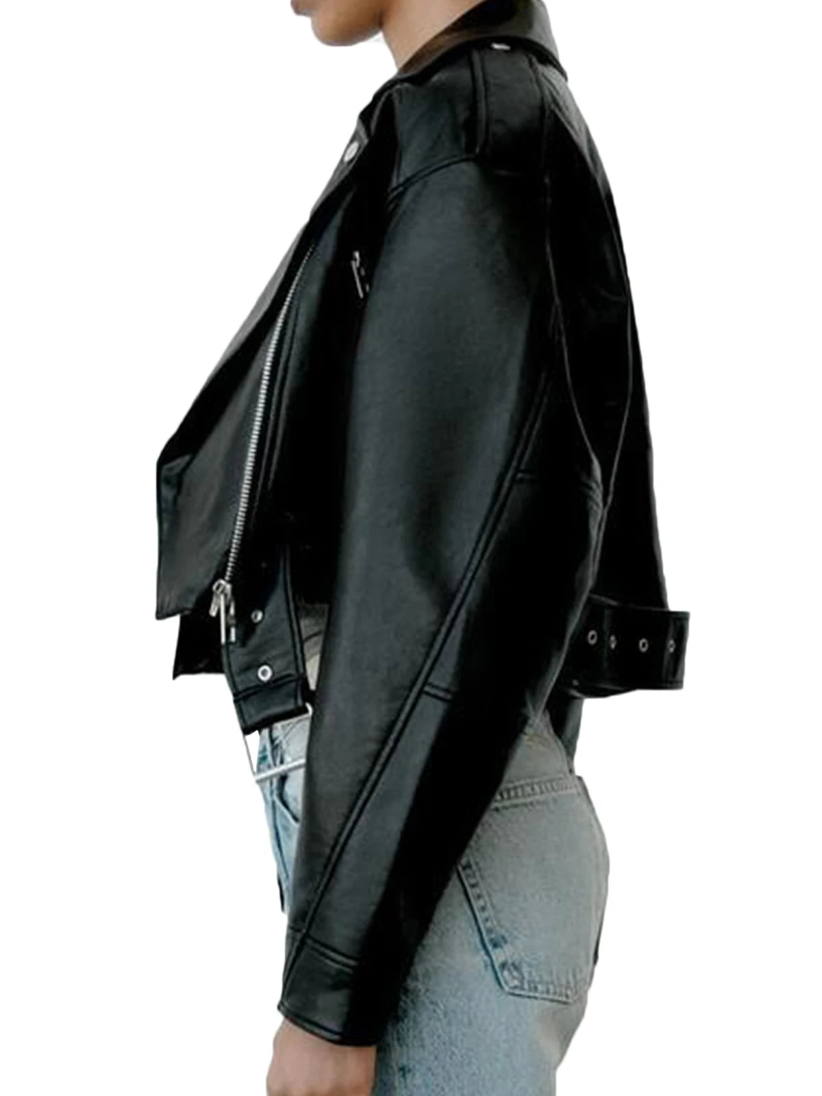 Chaqueta clásica de mujer en piel sintética con diseño elegante – CLAUDIA