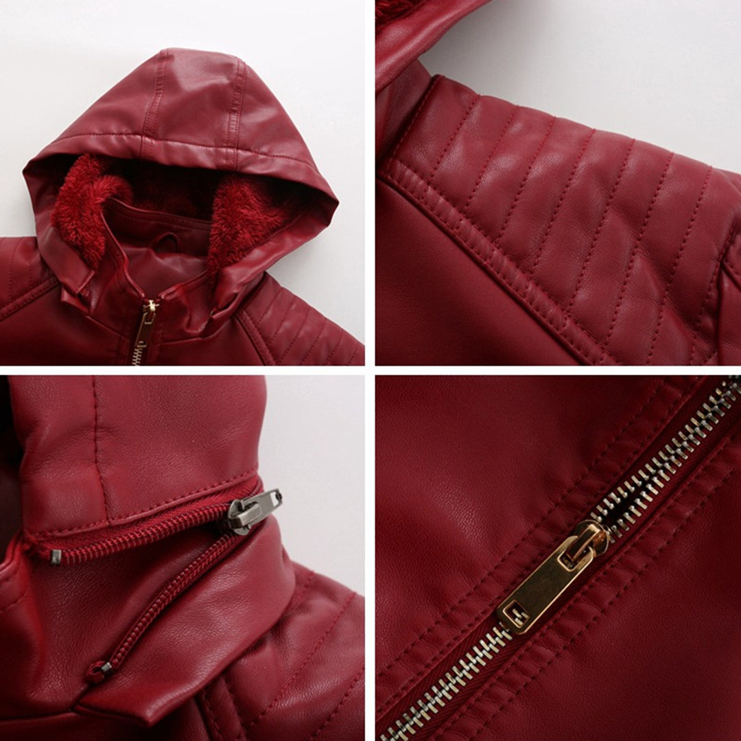 MAJA - Chaqueta de cuero con opciones ajustables para mujer